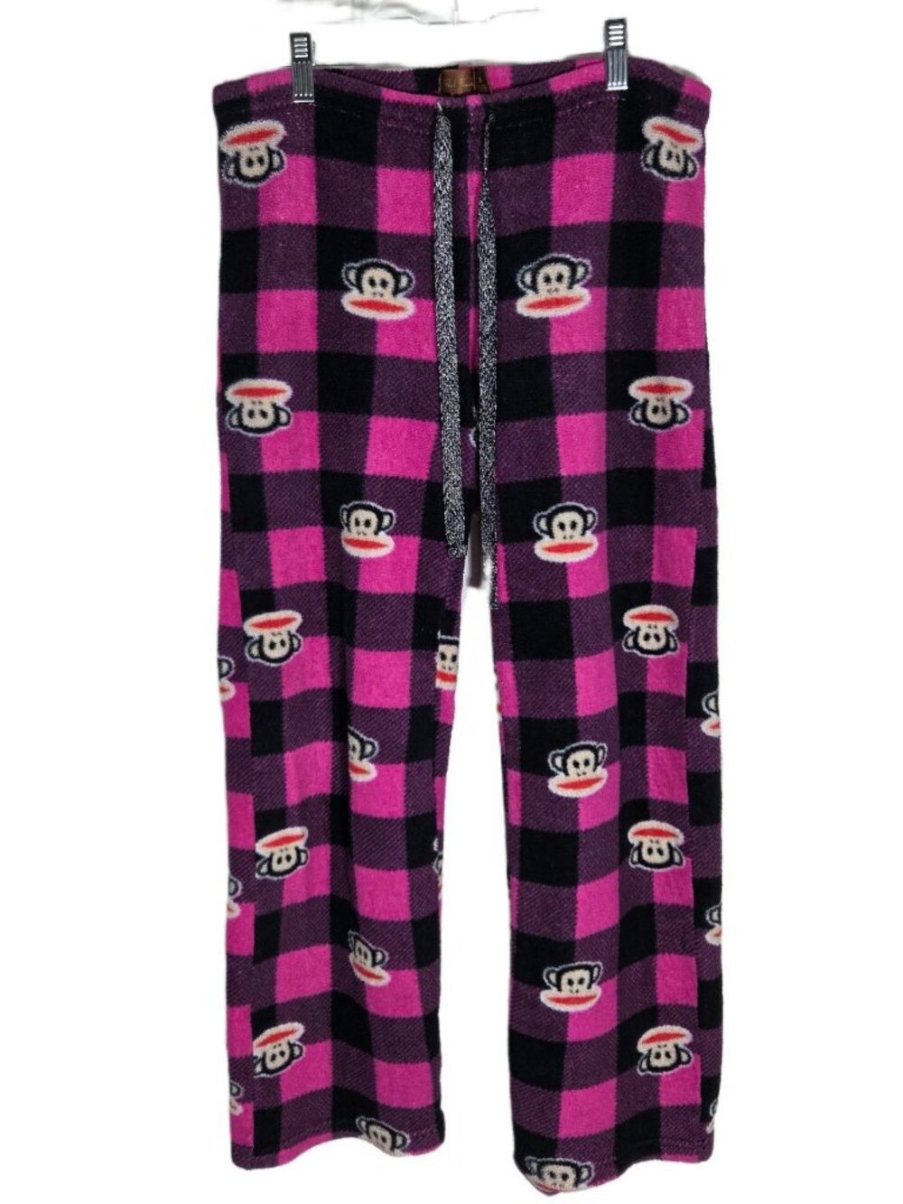 Vintage Y2K Paul Frank Julius The Monkey Plaid Fleece Pants M Lounge Pajama